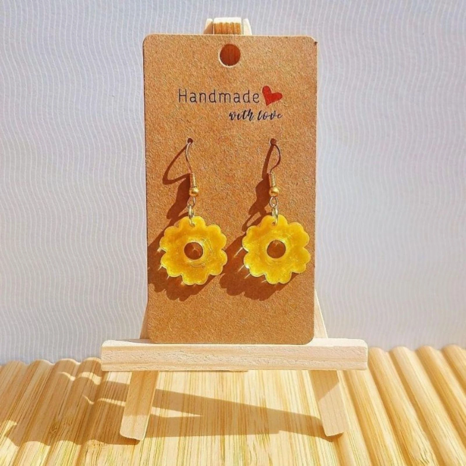 Boucles d'oreilles fleurs jaunes 